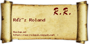 Réz Roland névjegykártya